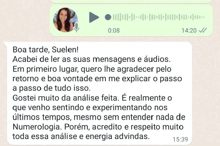 Depoimento sobre Numerologia do Ano Pessoal